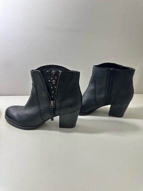 Nine West Black Studded Leather Ankle Booties